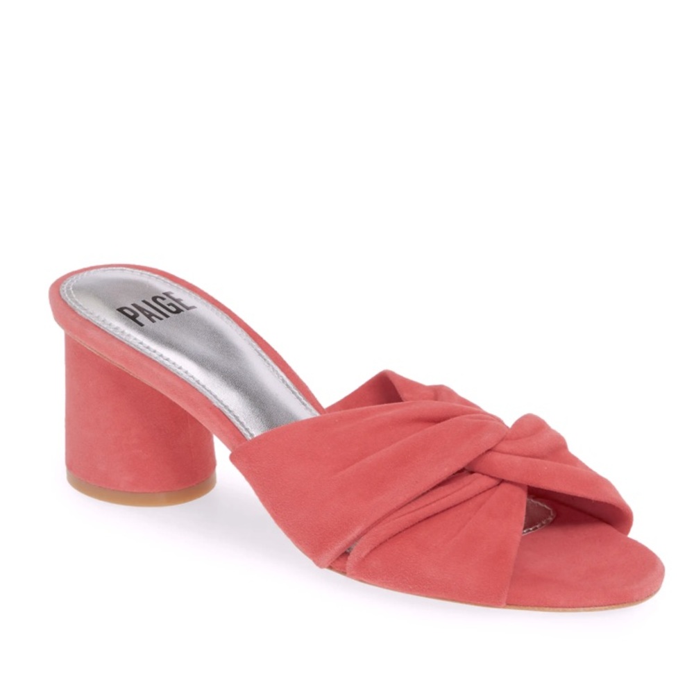 PAIGE Francesca Slide Suede Sandals SOFT lambskin leather pink Sz 10 soft comfy